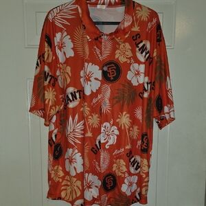 Men's Vibrant Orange Floral Casual Shirt
